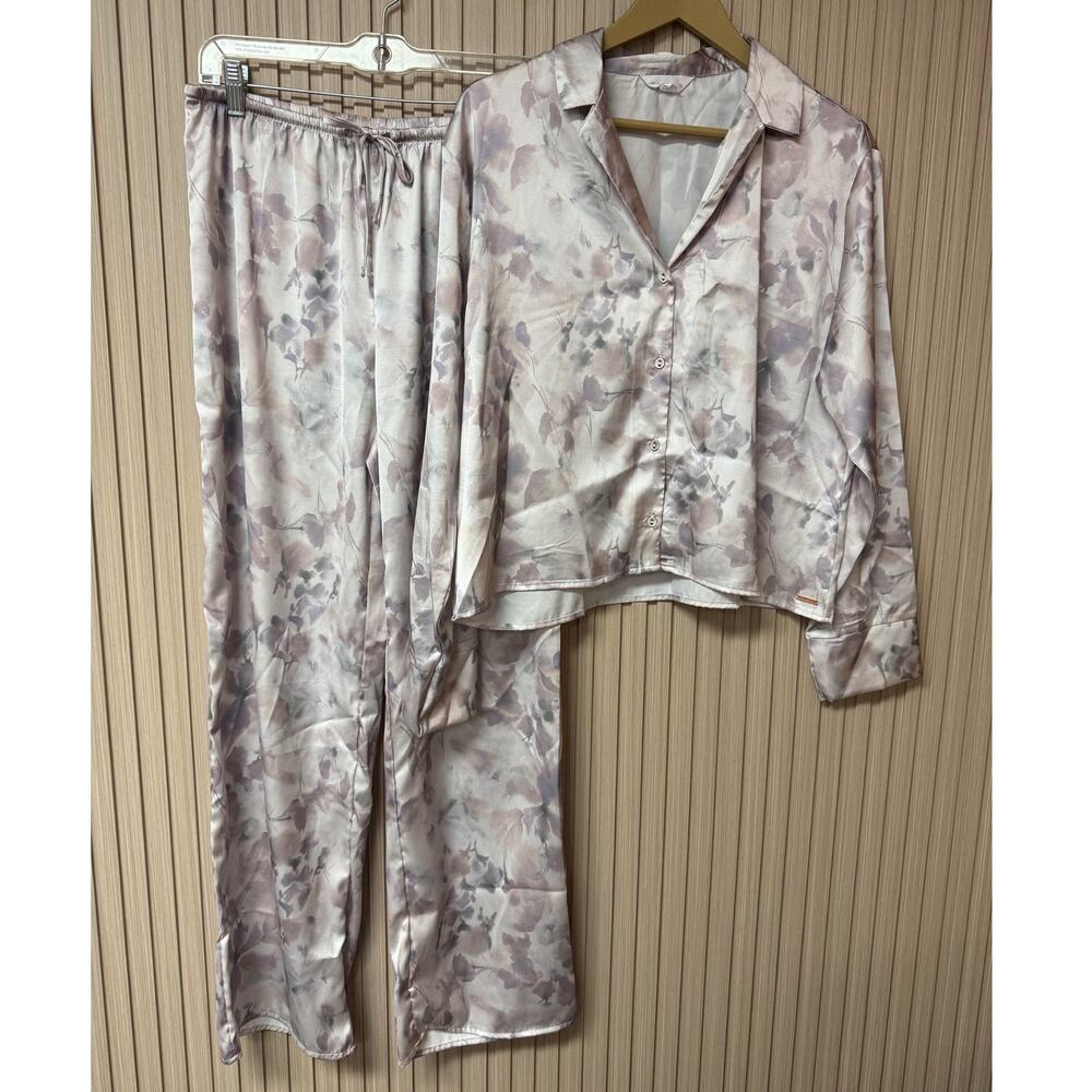 Danskin Women's Floral Satin Pajamas Set Size L